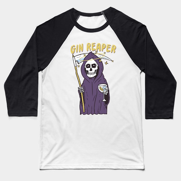 The Gin Reaper Baseball T-Shirt by DRIPCRIME Y2K